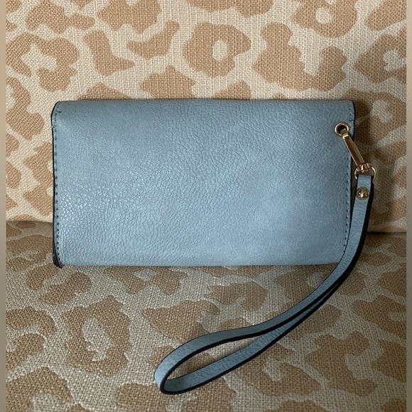 Like New! Light Blue Vegan Leather Wristlet - Picture 3 of 10